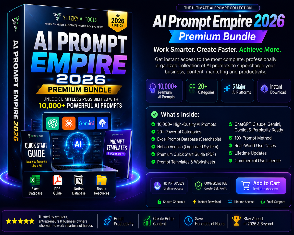 AI Prompt Empire 2026 – 10,000+ Premium AI Prompts for Business & Marketing